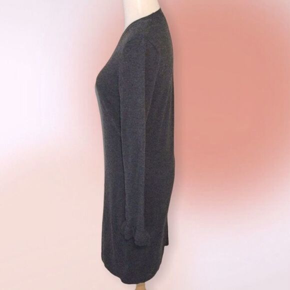 RACHEL Zoe Charcoal Gray Wool Blend‎ Sweater Dress Ruffled Cuffs NWT Size S - Picture 4 of 9